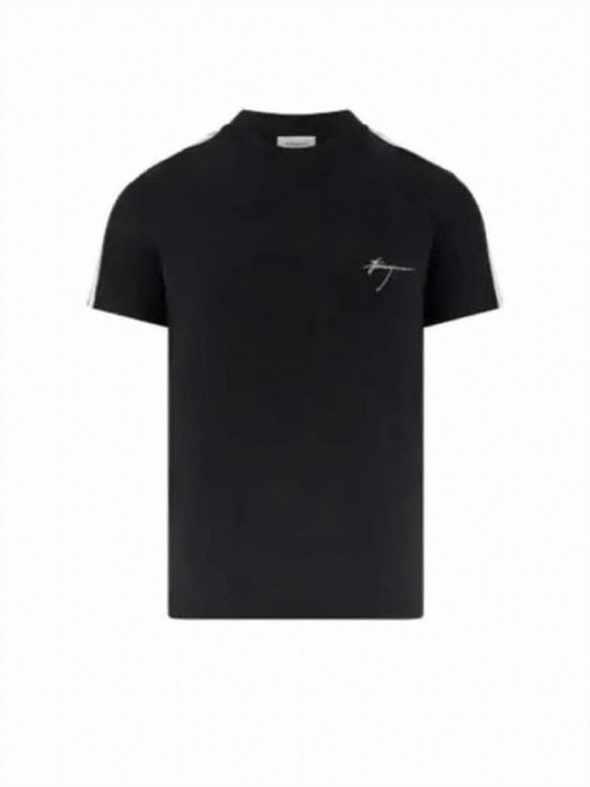 Salvatore Ferragamo Short-Sleeved Black T-Shirt With Subtle Logo Detail