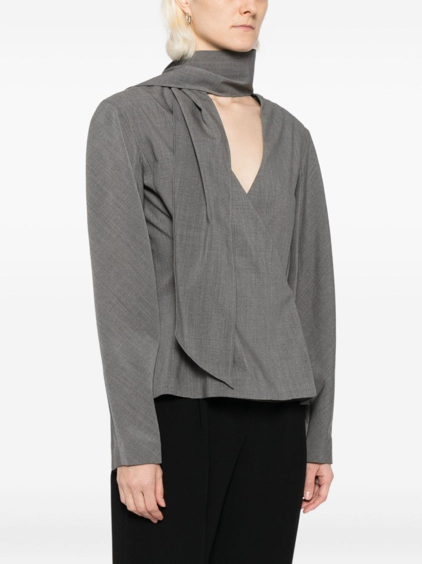 Jacquemus Tailored Wrap-Style Grey Jacquemus Sweater