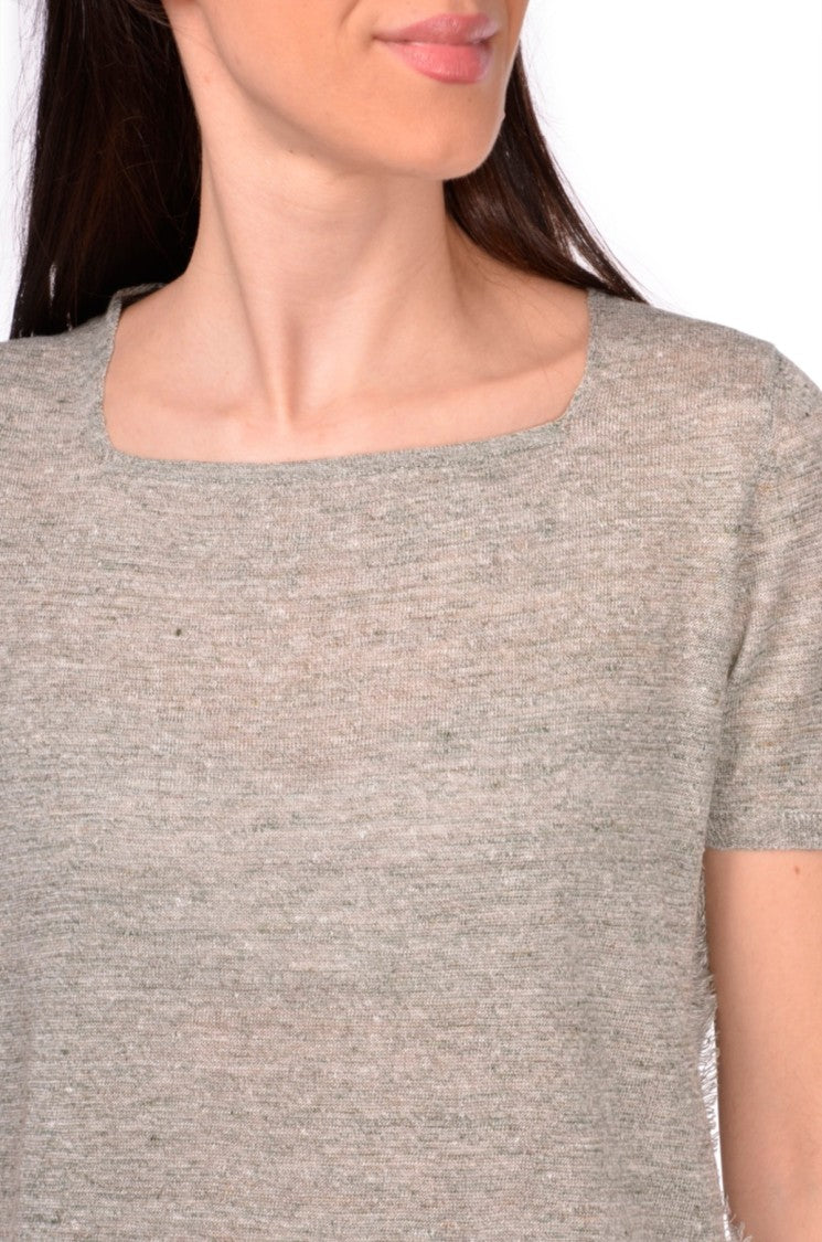 Paolo Fiorillo Capri Relaxed Fit Linen Short-Sleeved Top