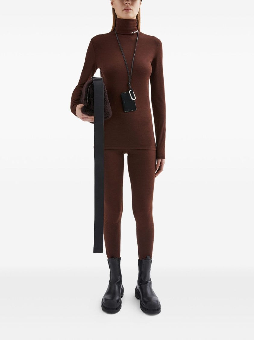 Jil Sander Fitted Long-Sleeve Turtleneck In Deep Bordeaux