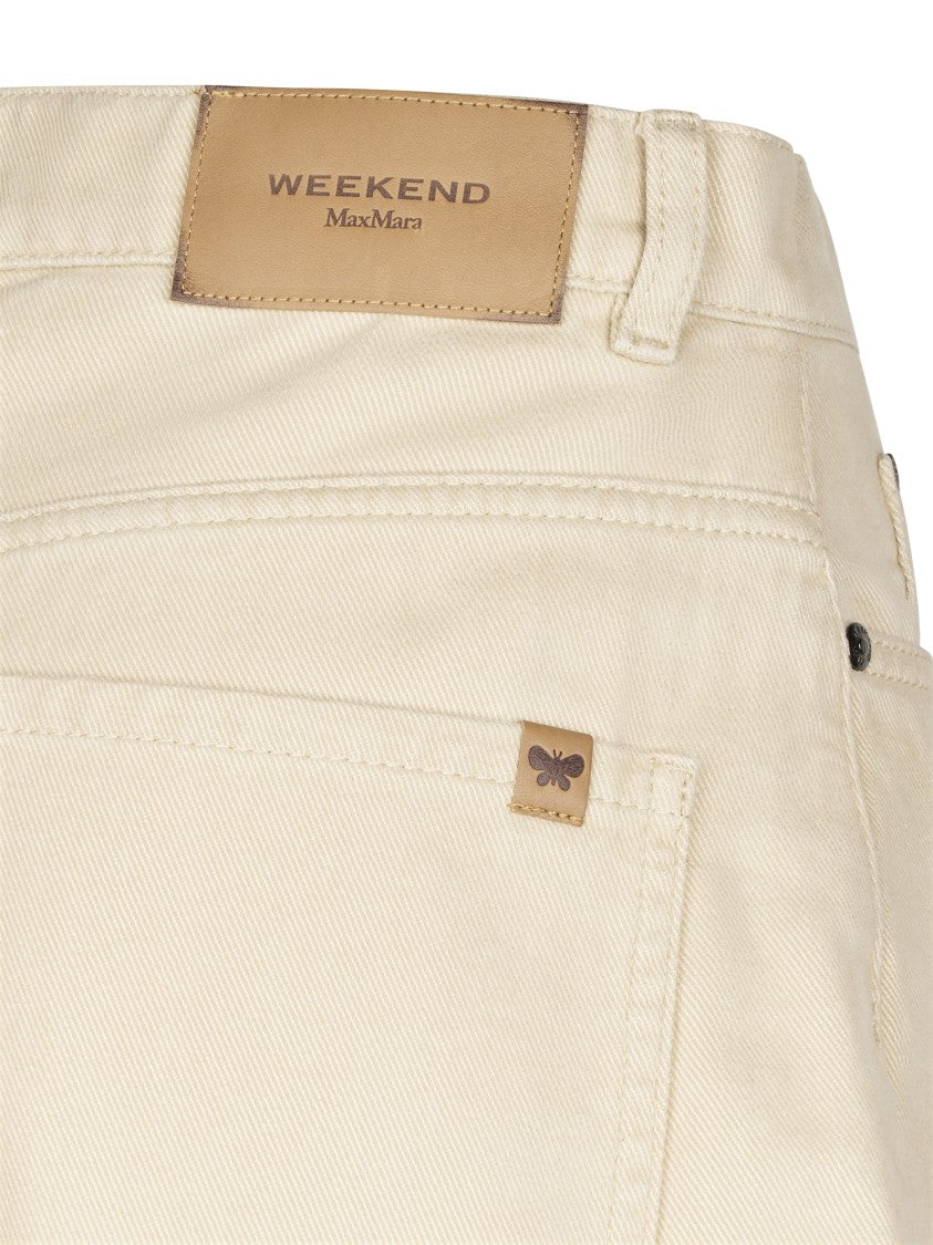 Max Mara Wide-Leg Trousers With High Waist And Leather Patch