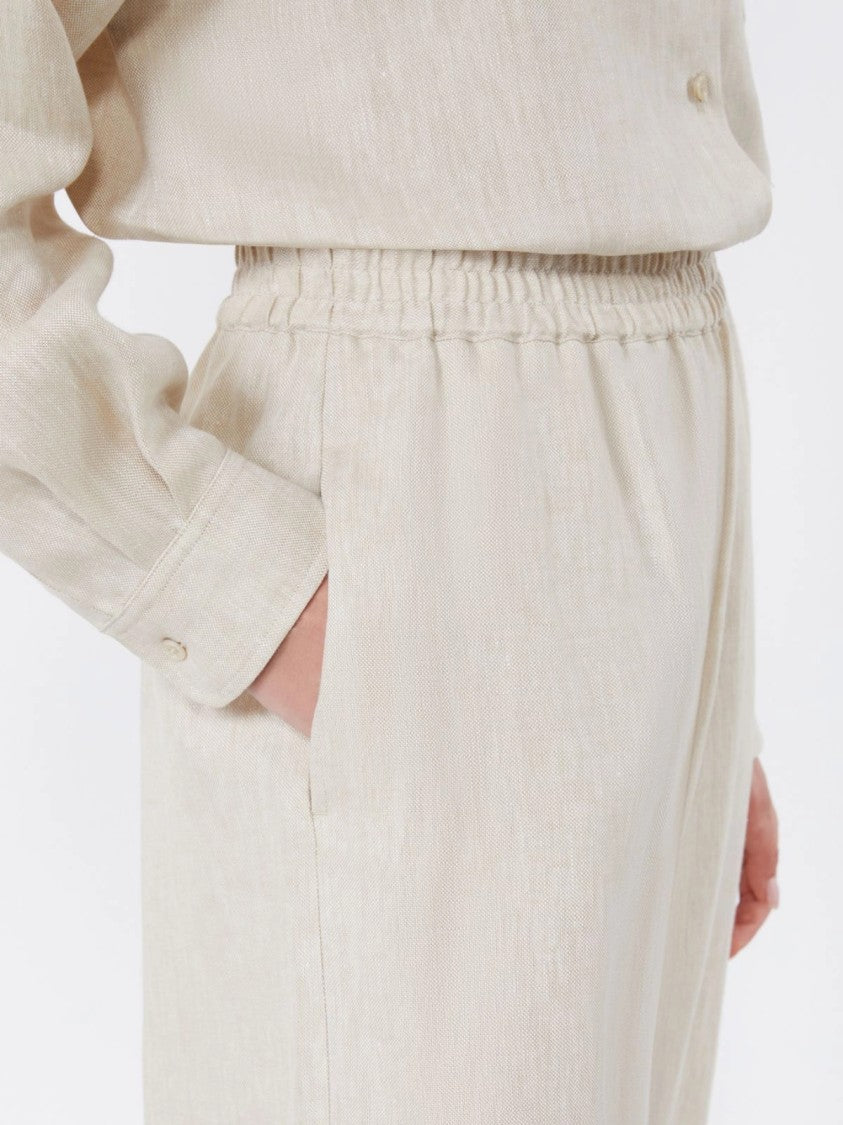 Max Mara Wide-Leg Cropped Pants With Elastic Waistband
