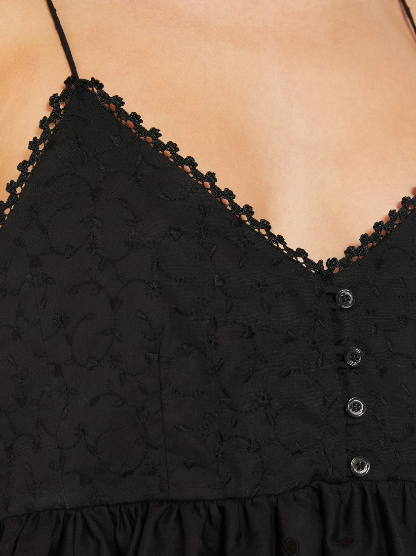 Max Mara Black Peplum Tank Top