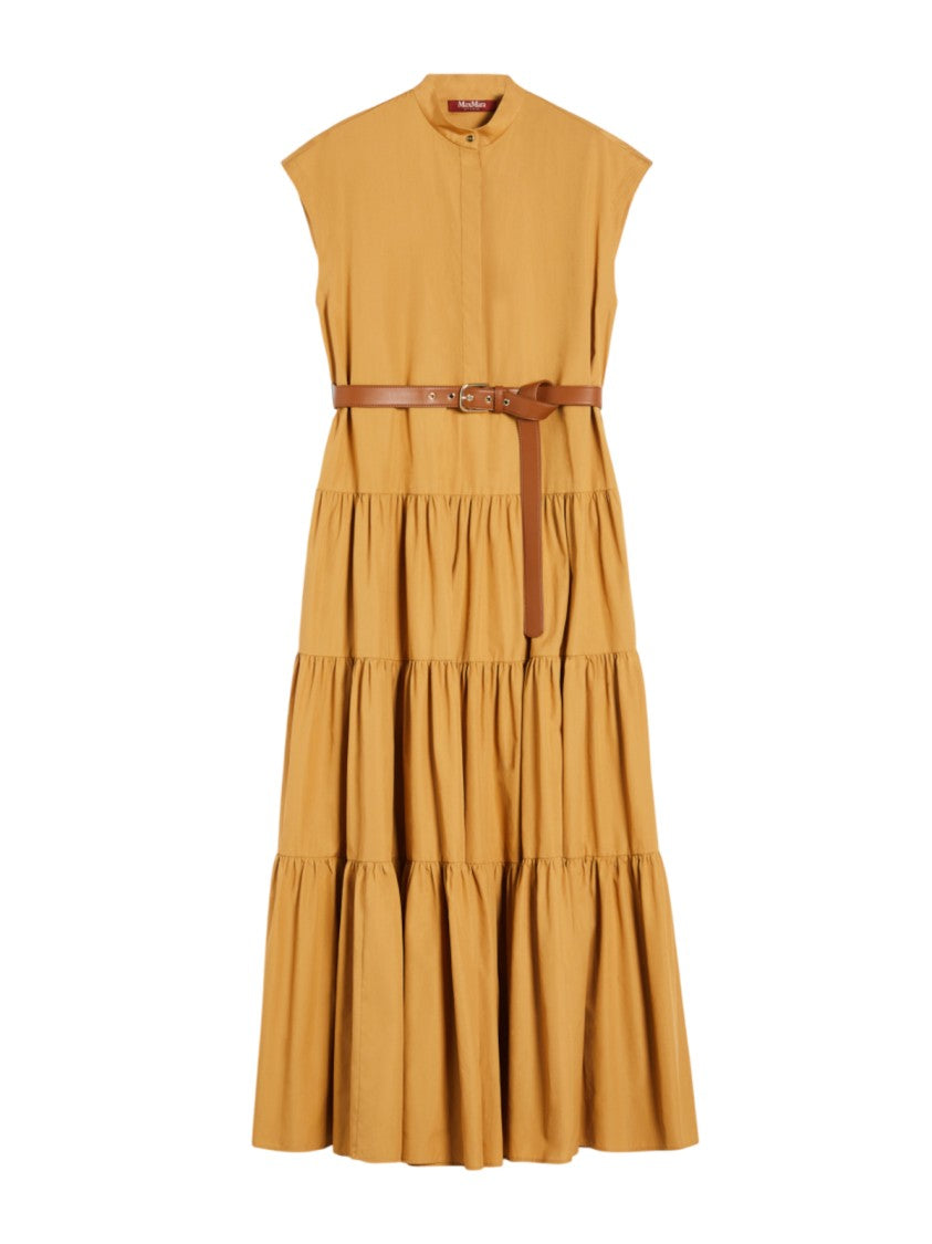 Max Mara Tiered Orange Sleeveless Dress