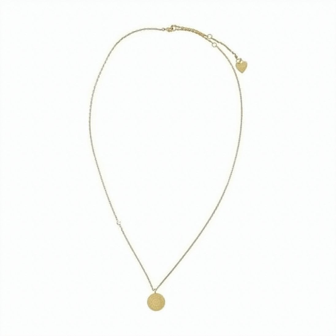 Acne Studios Delicate Gold-Tone Necklace With Engraved Pendant And Heart Charm
