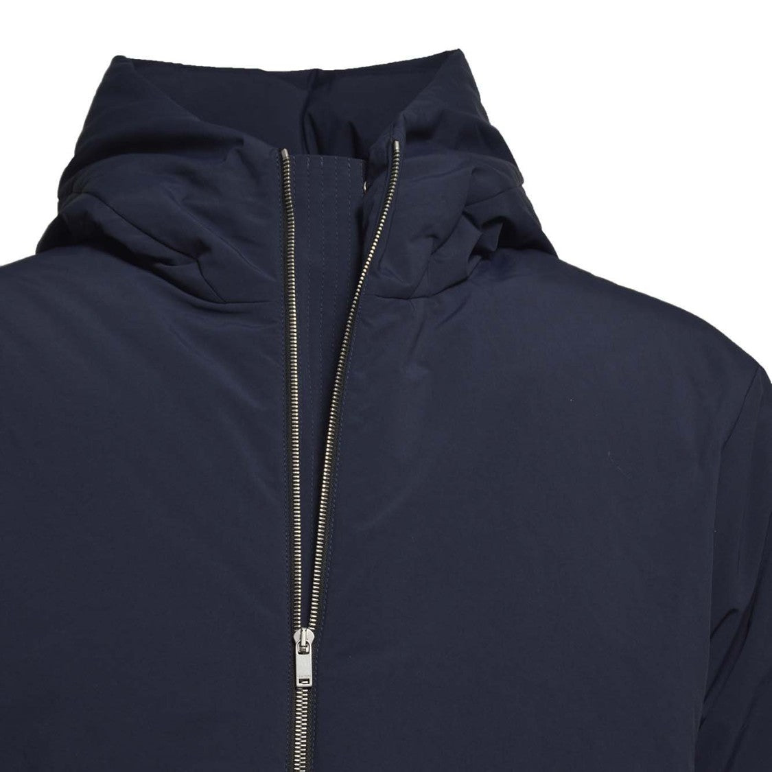 Jil Sander Navy Blue Oversized Puffer Jacket With Hood