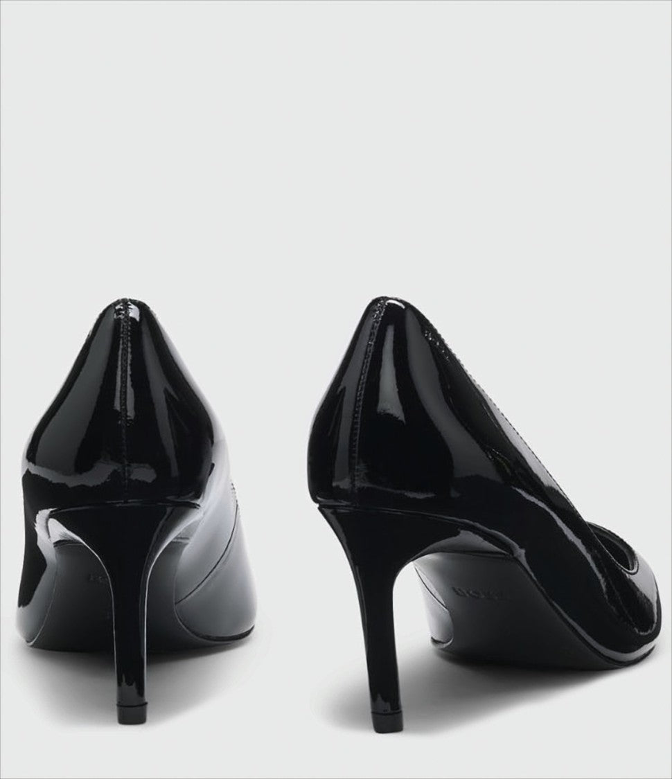 Boss Black Patent Leather Pumps With Tapered Toe