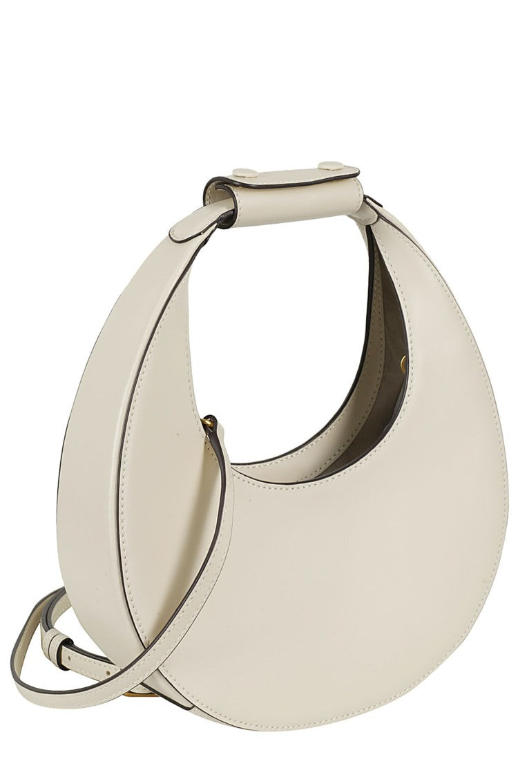 Staud Crescent-Shaped Cream Leather Mini Moon Bag