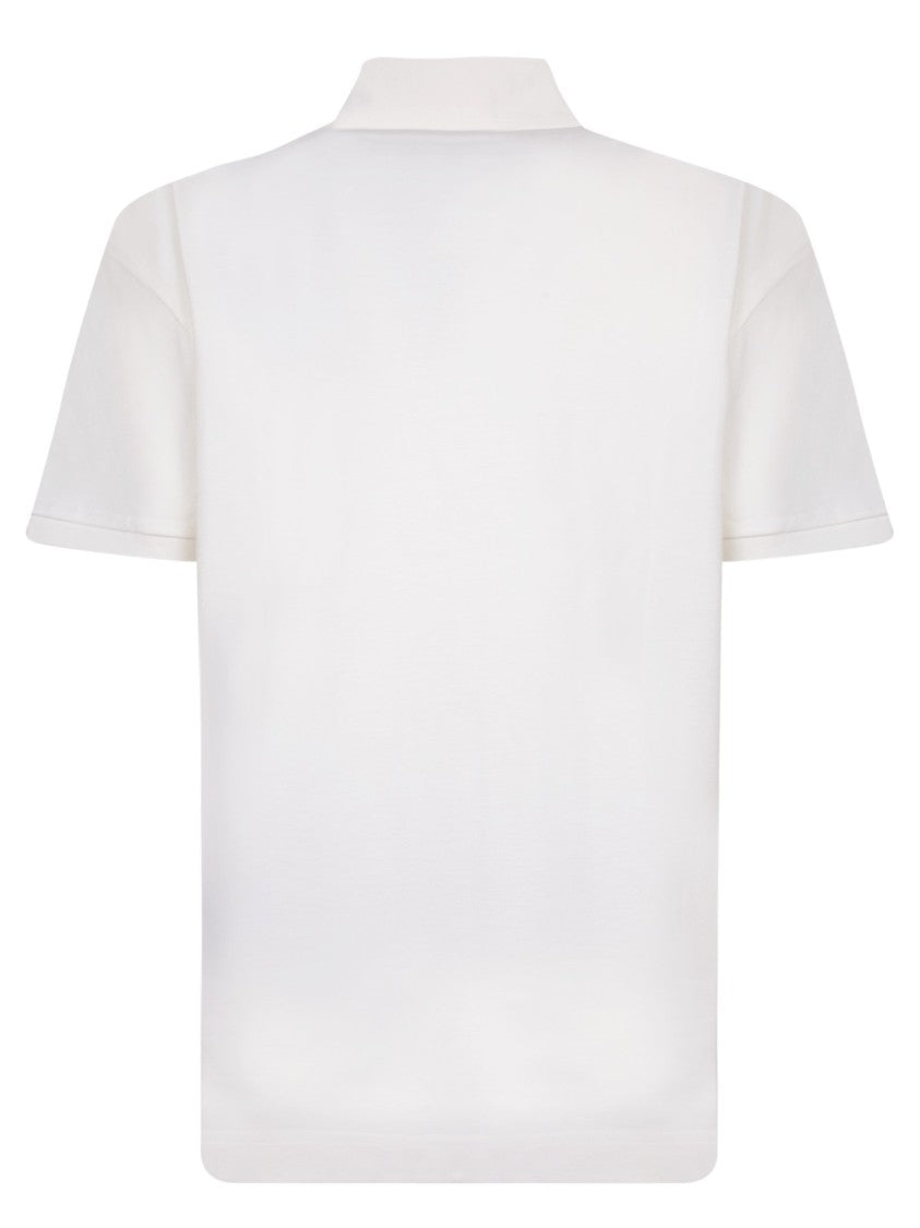 Palm Angels White Embroidered Logo Polo Shirt