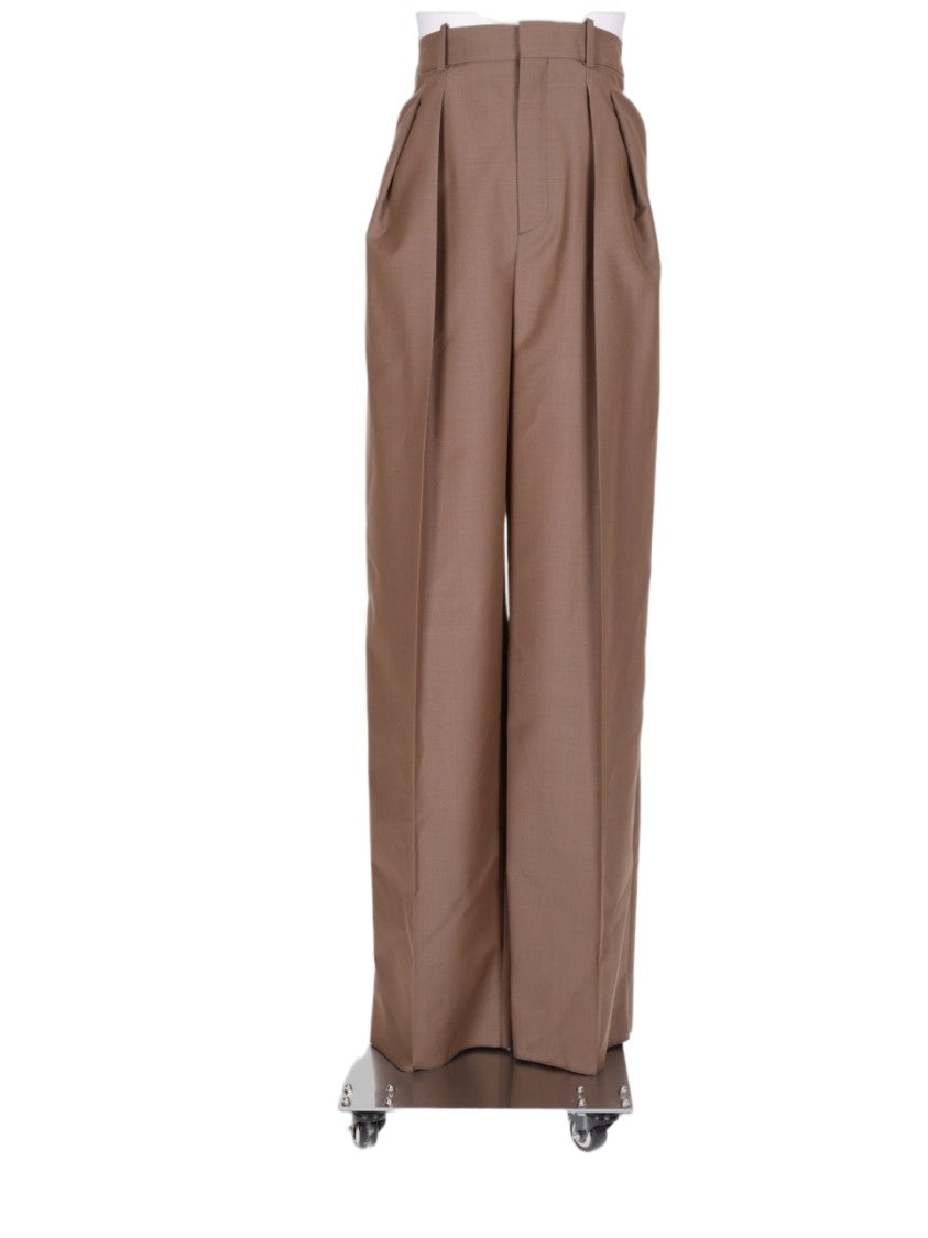 Saint Laurent Tailored Wide-Leg Trousers In Virgin Wool And Silk Blend
