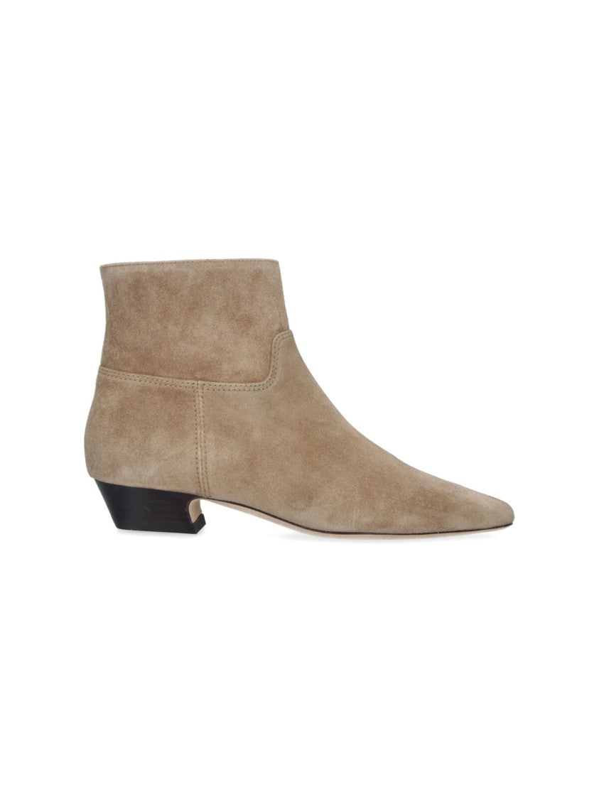 Stuart Weitzman Beige Stassi Calf Leather Ankle Boots