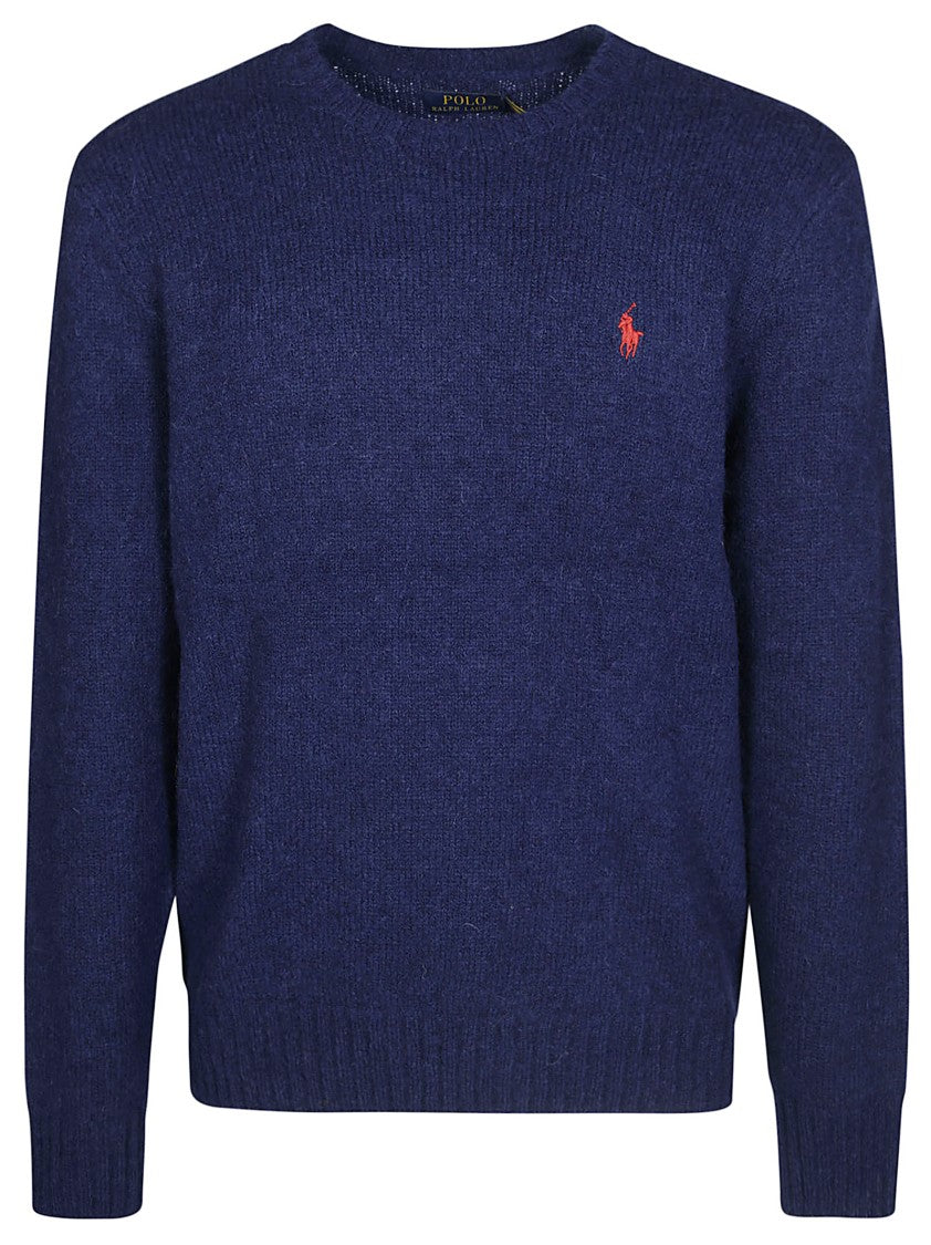 Polo Ralph Lauren Textured Knit Crewneck Sweater In Deep Blue