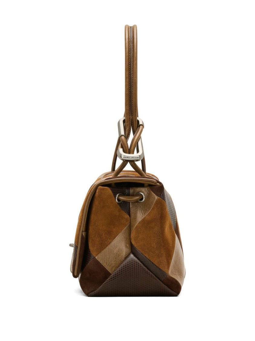Marc Jacobs Patchwork Shoulder Bag In Rich Brown Calf Leather