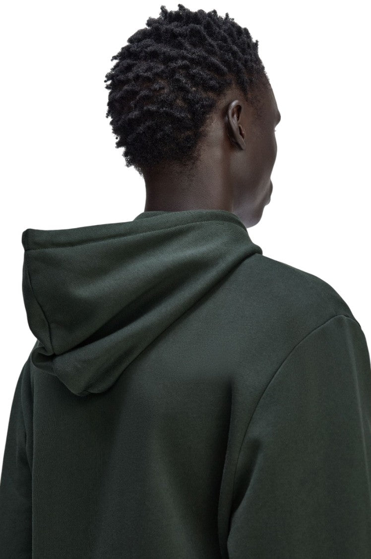 Fred Perry Green Cotton Hoodie With Drawstring