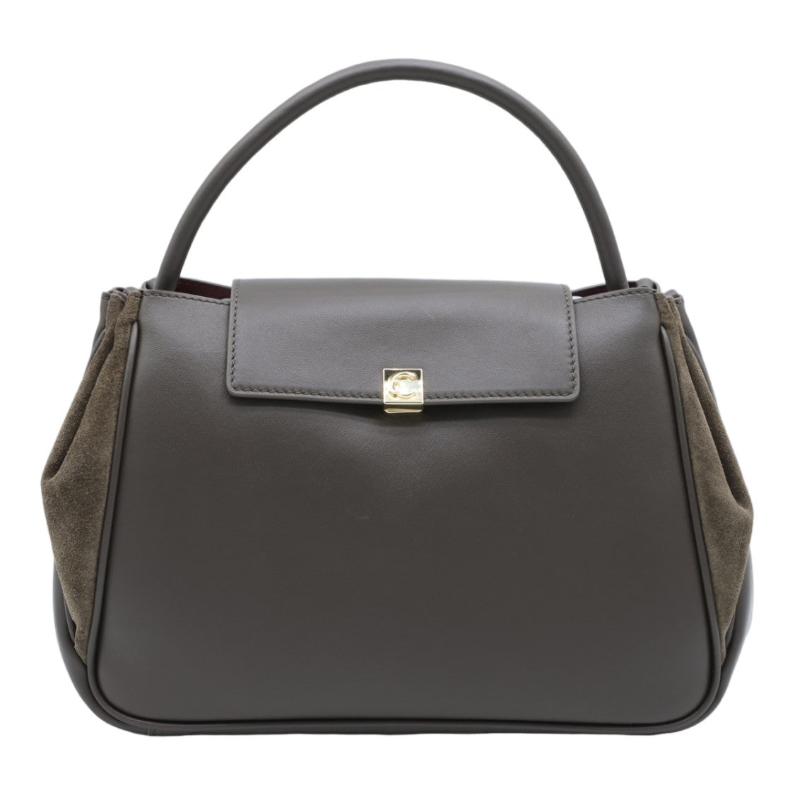Coccinelle Structured Handbag With Suede Side Panels