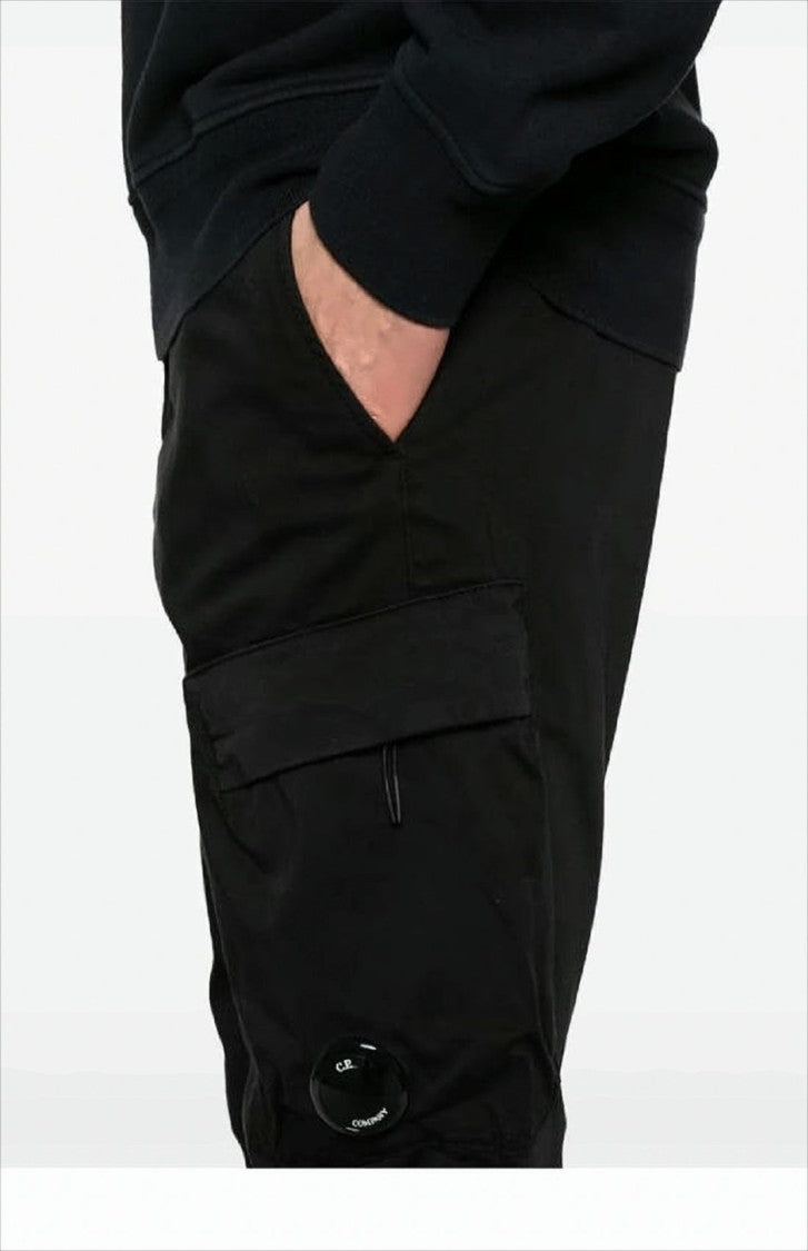 C.P. Company Straight-Fit Black Cargo Pants With Lens Detail