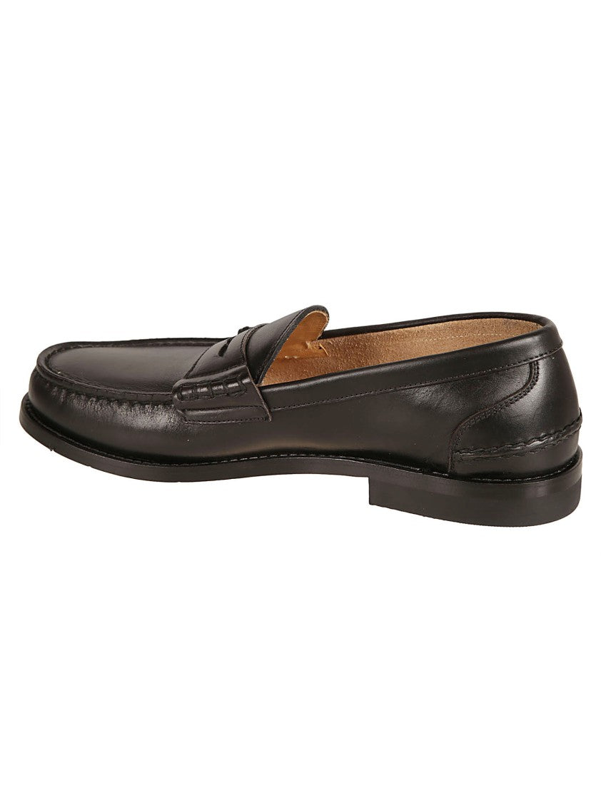 Premiata Minimalist Black Calf Leather Flat Shoes