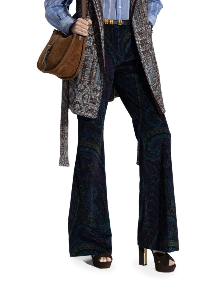 Etro Multicolor Paisley Flared Cotton Pants