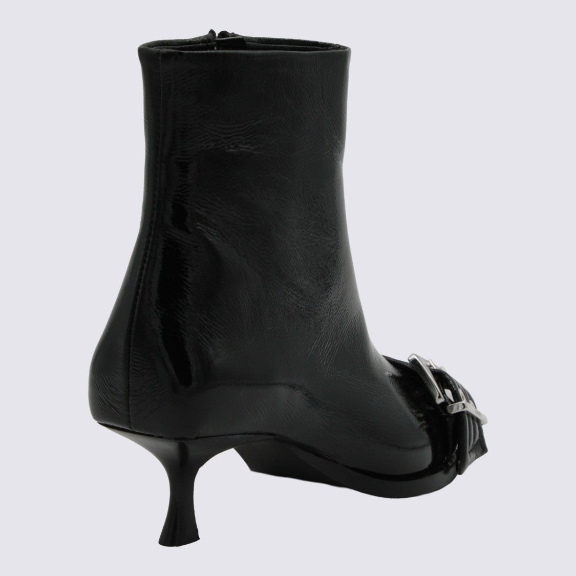 Ganni Glossy Black Boots With Pointed Toe