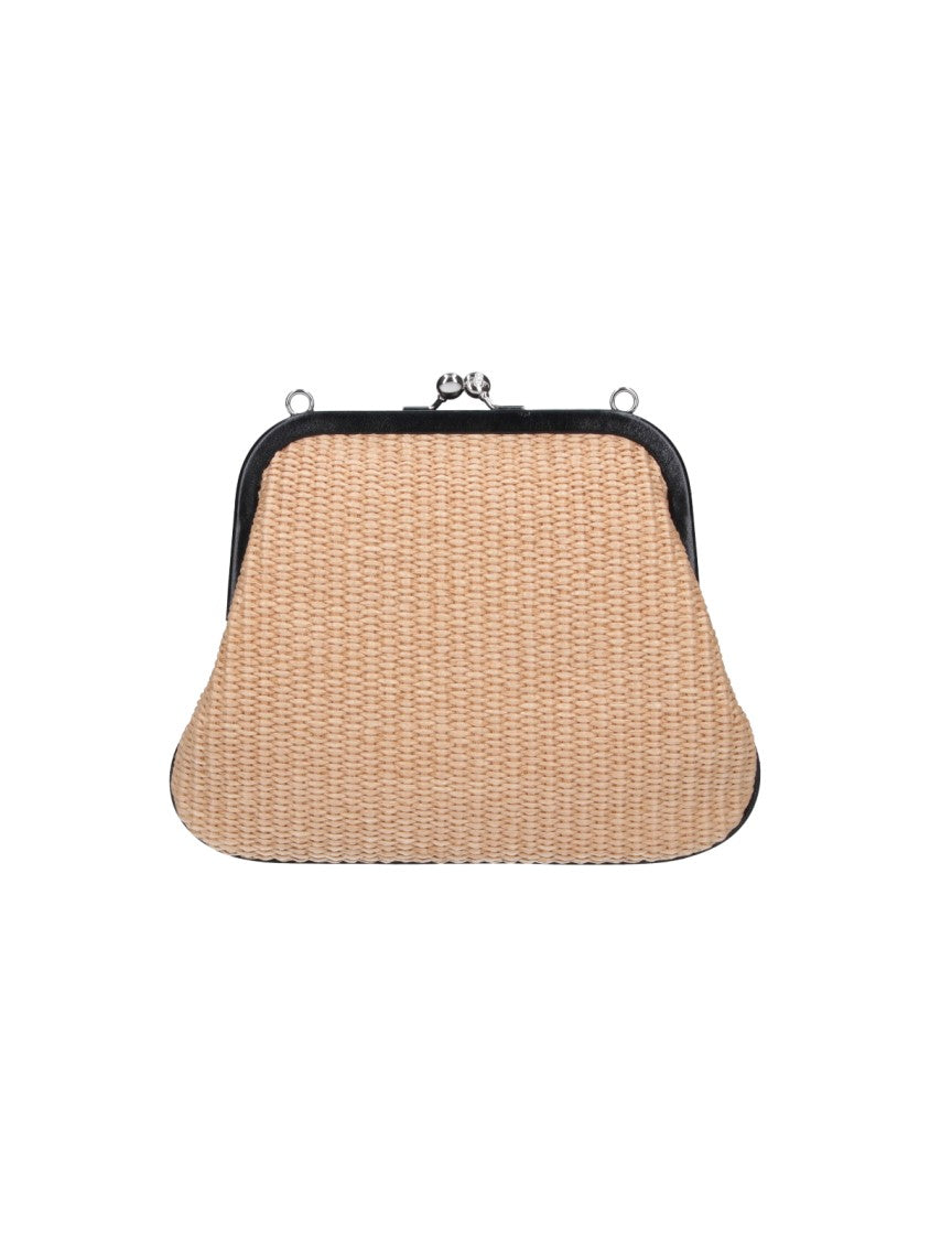 Vivienne Westwood Beige Orb Embossed Raffia Shoulder Bag