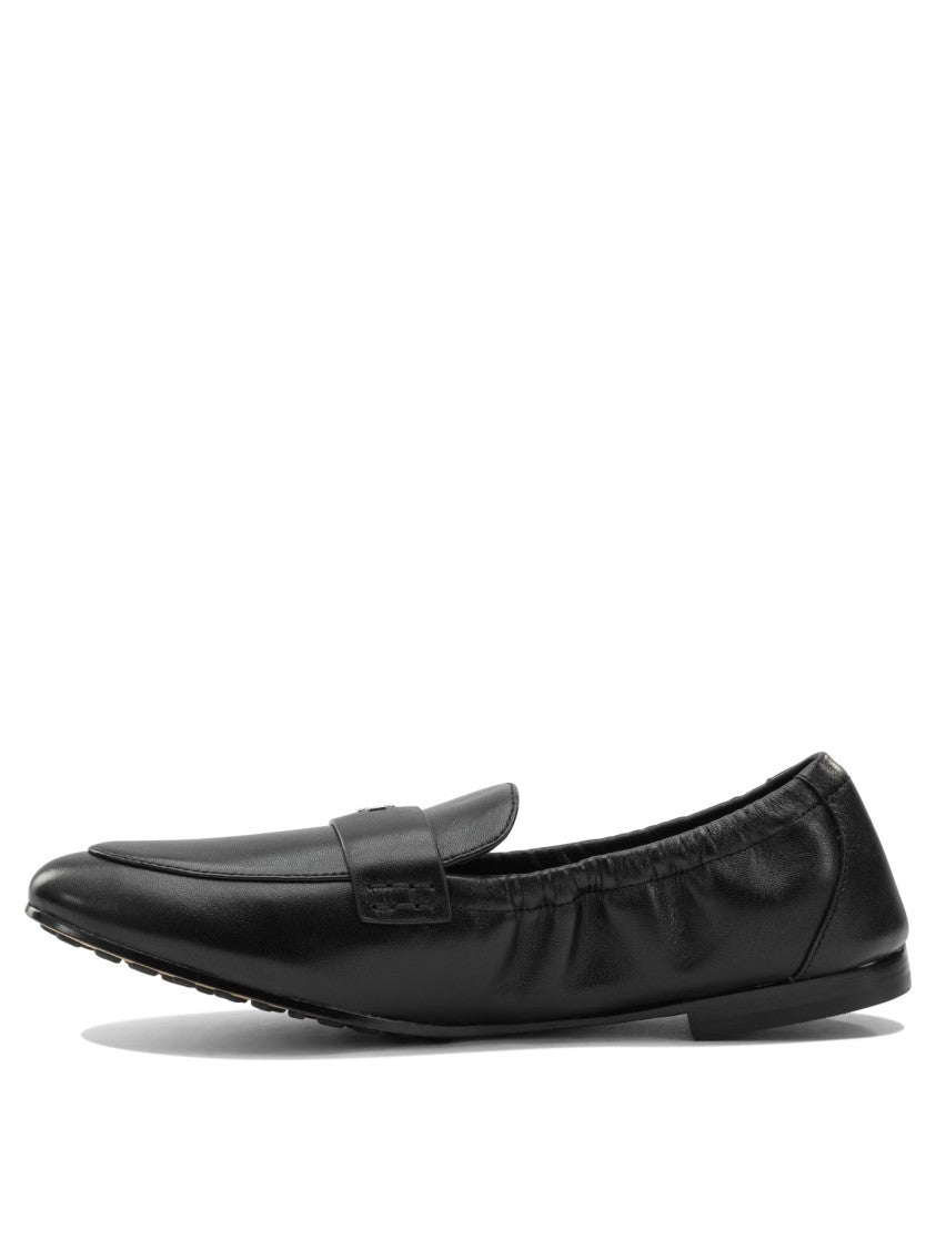 Tory Burch Leather Loafers With Metallic Logo Detail
