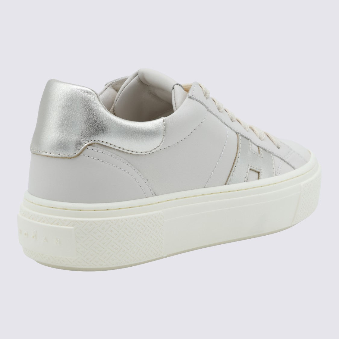 Hogan Low-Top Leather Sneakers With Metallic Accents