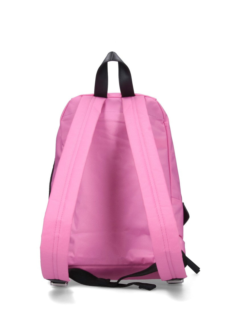 Marc Jacobs Medium Pink Nylon Backpack With Leather Accents