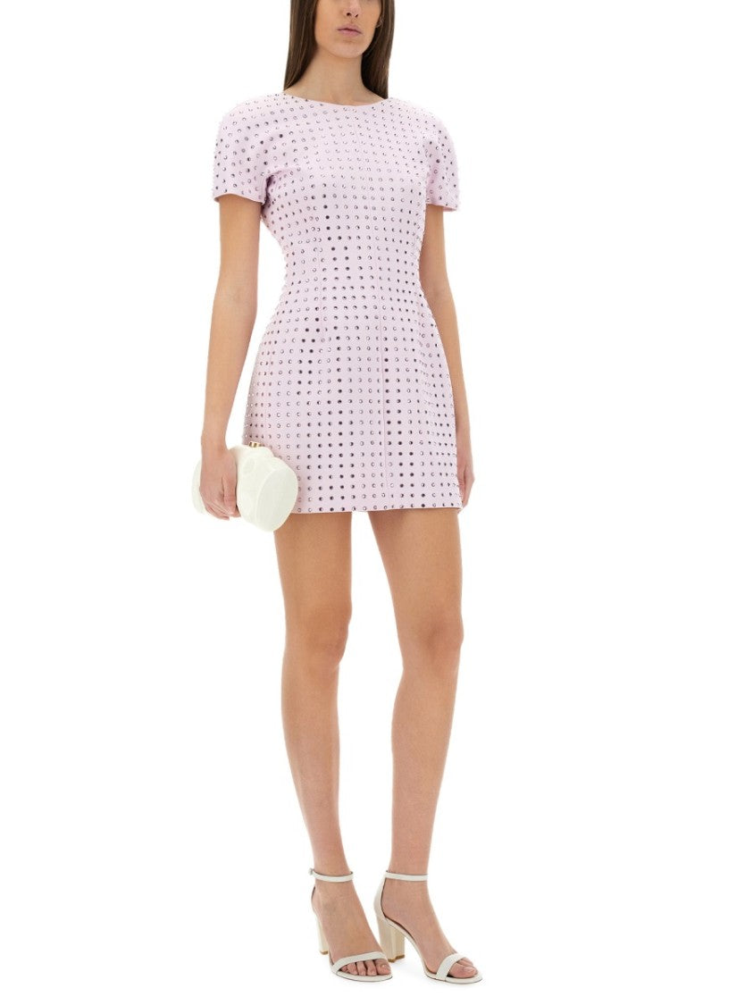 Sportmax Fitted Mini Dress With Rhinestone Embellishments