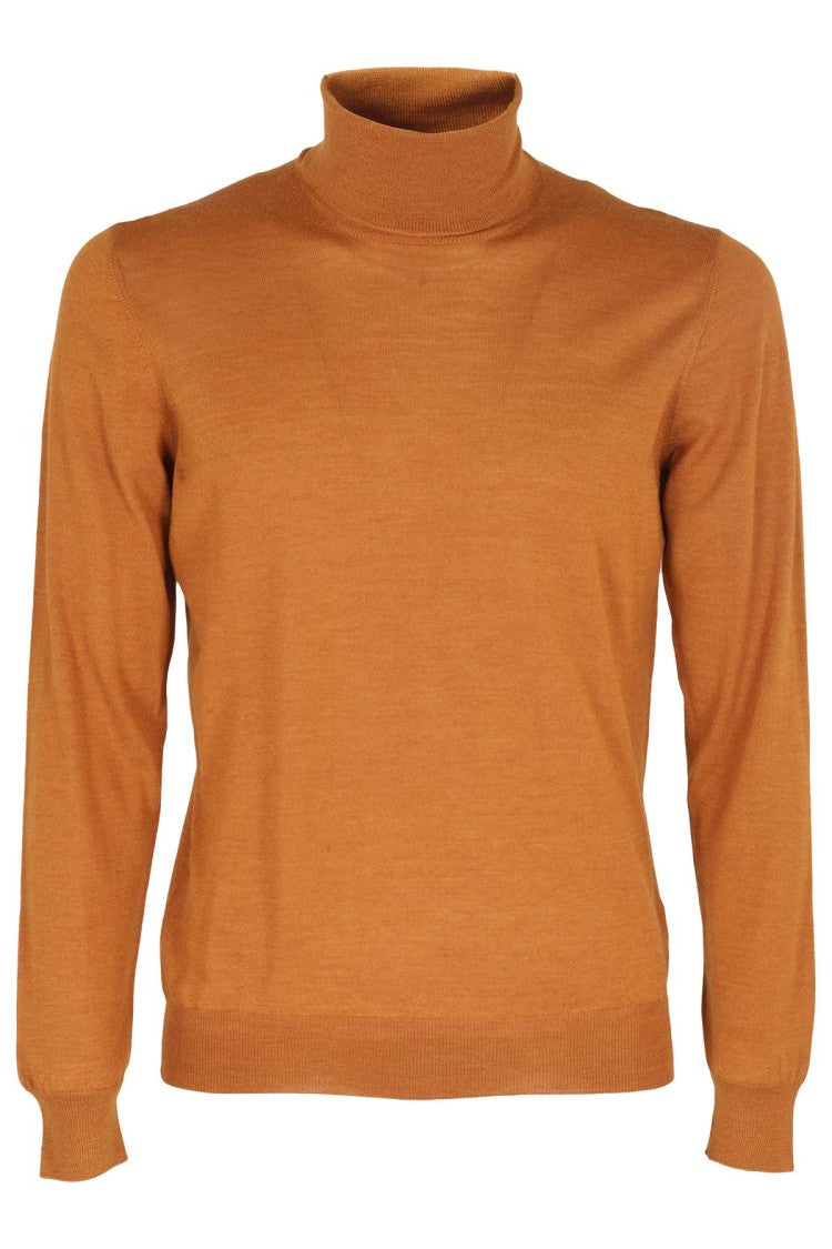 Tagliatore Turtleneck Sweater In Warm Orange Wool