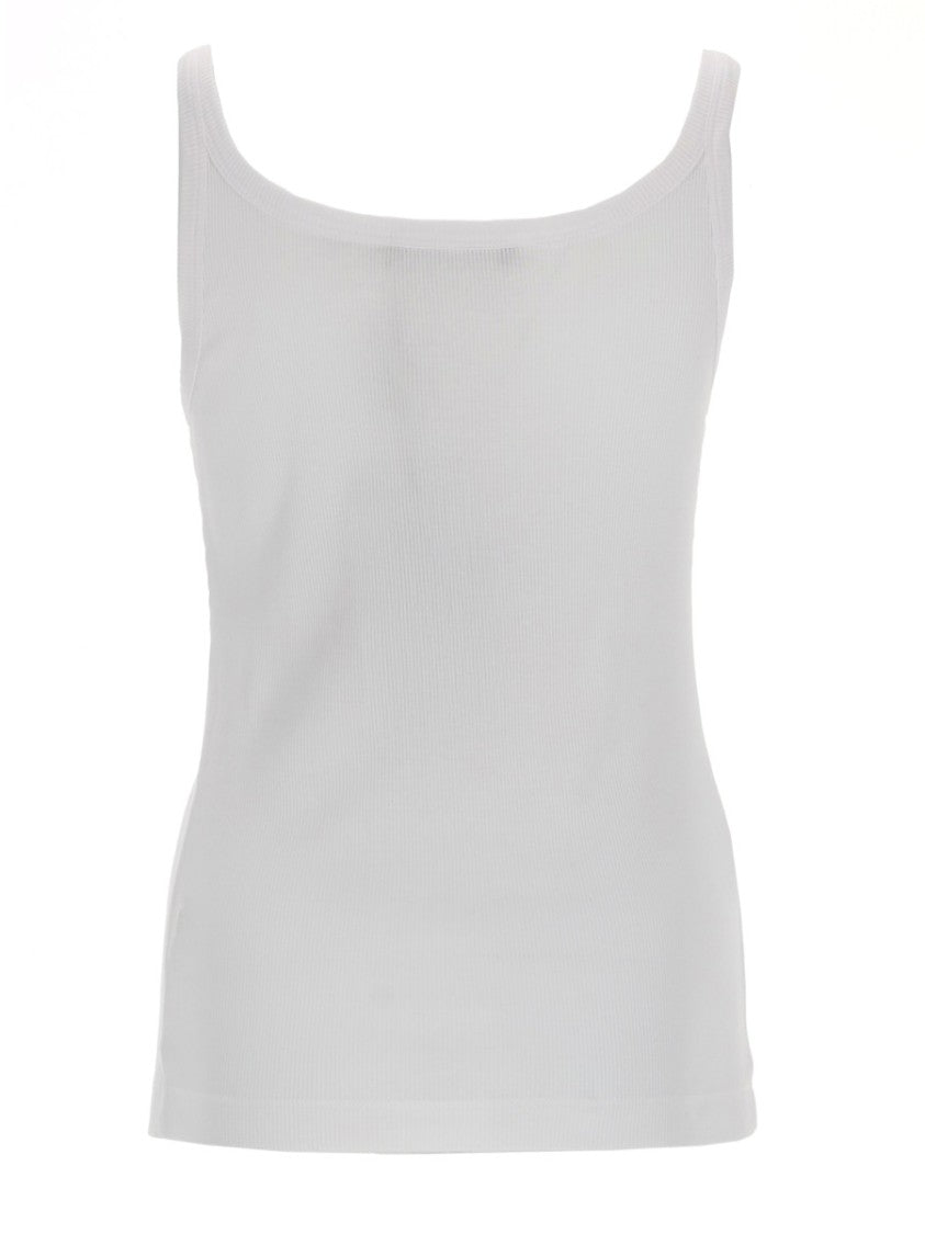 Dolce & Gabbana White Cotton Logo Tank Top