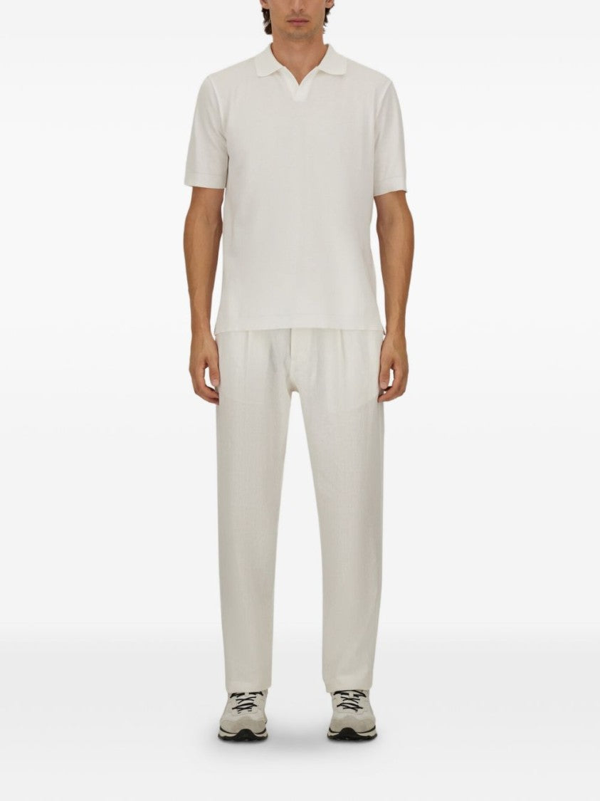 Herno White Cotton Minimalist Polo Shirt