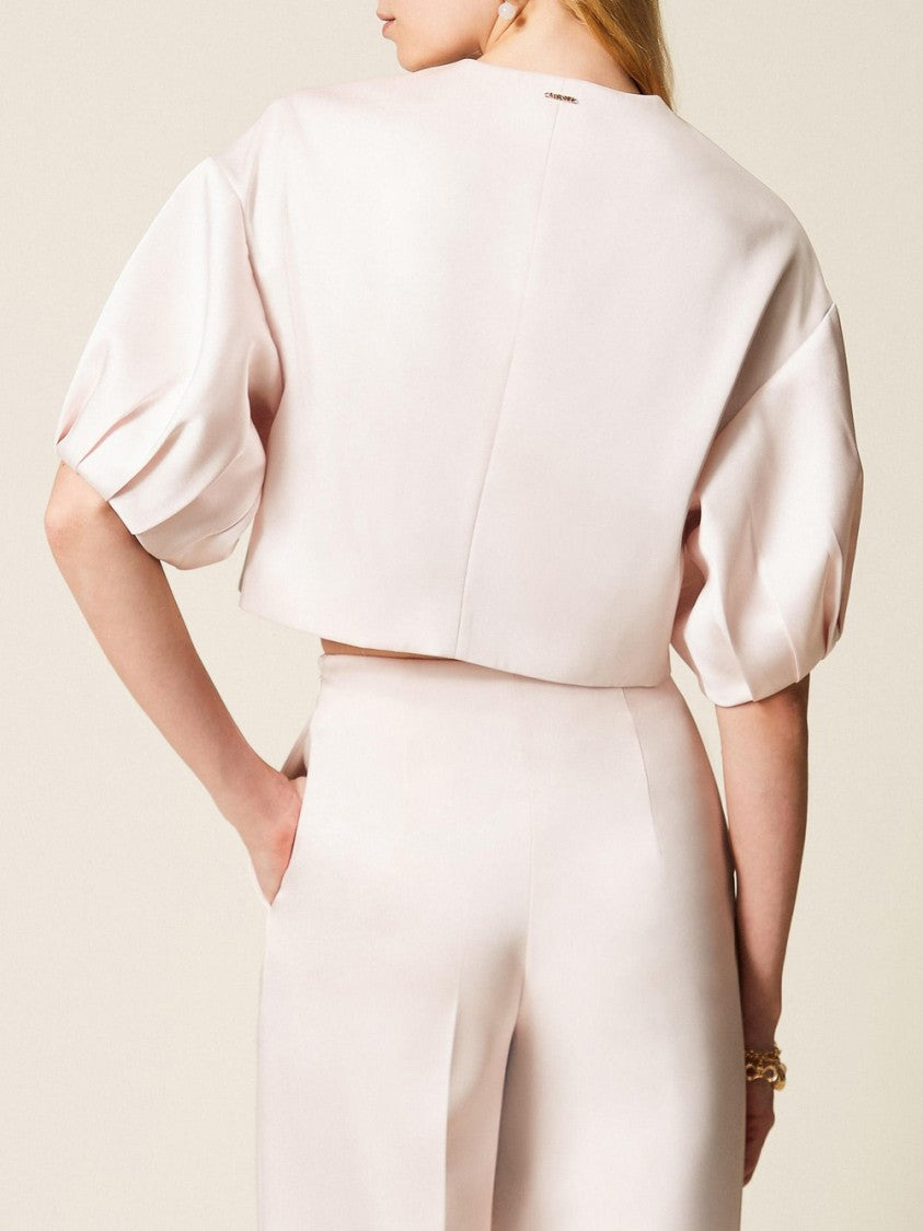 Twin-Set Cropped Puff Sleeve Jacket