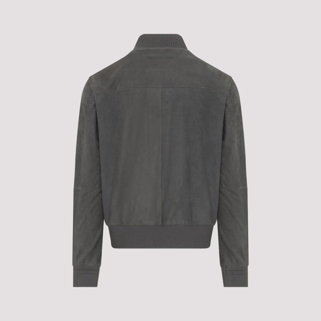 Zegna Tailored-Fit Grey Lamb Leather Jacket