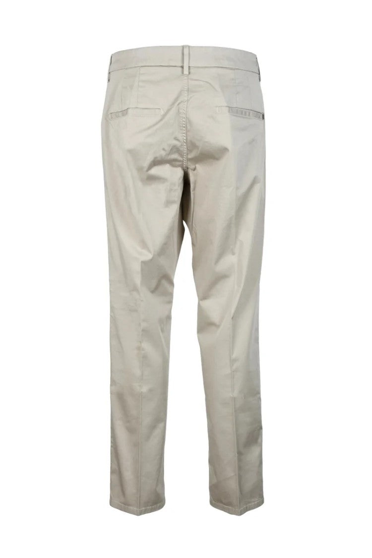 Dondup Slim Fit Beige Cotton Casual Pants