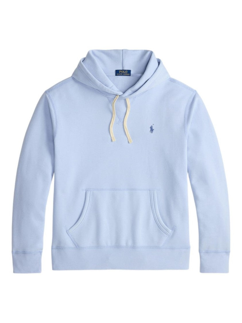 Polo Ralph Lauren Light Blue Drawstring Hooded Sweater With Front Pouch Pocket