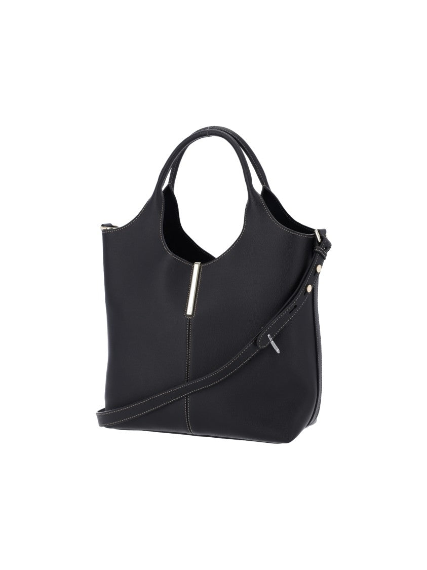 Tod's Black Leather Small Tote Bag