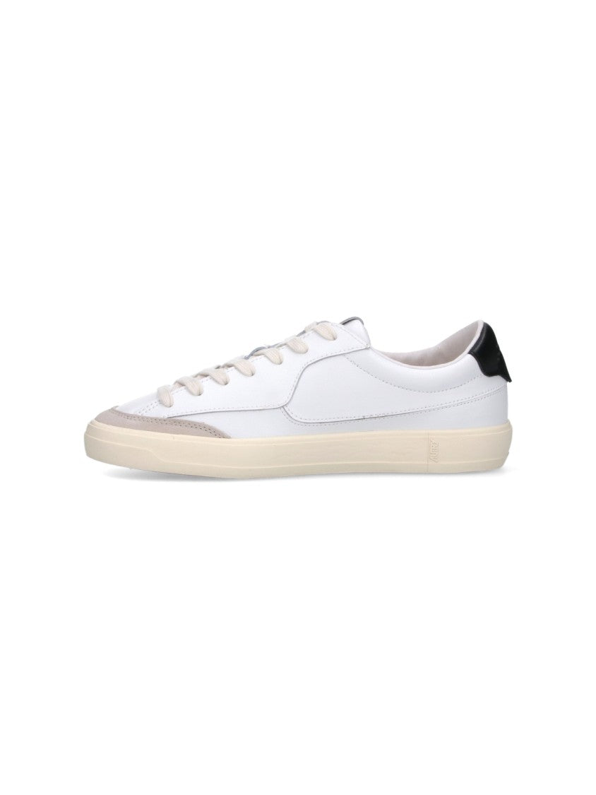 Autry White Windscape Black Tab Leather Sneakers