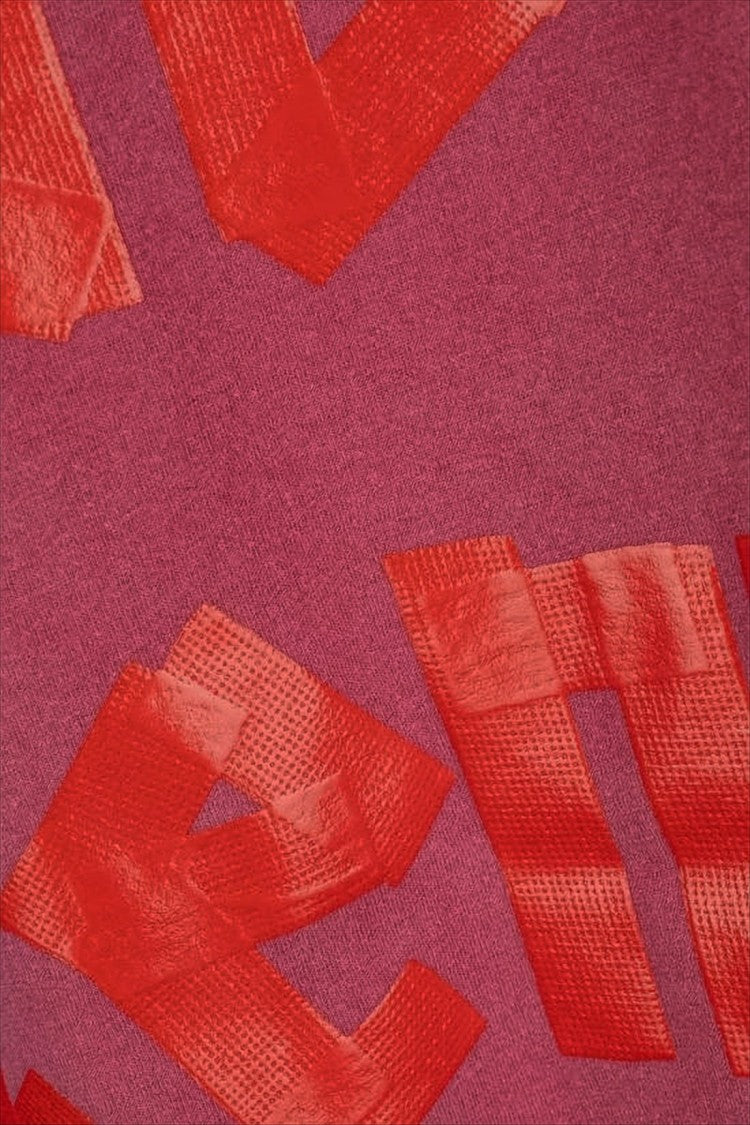 Balenciaga Relaxed-Fit Burgundy Cotton T-Shirt With Graphic Logo