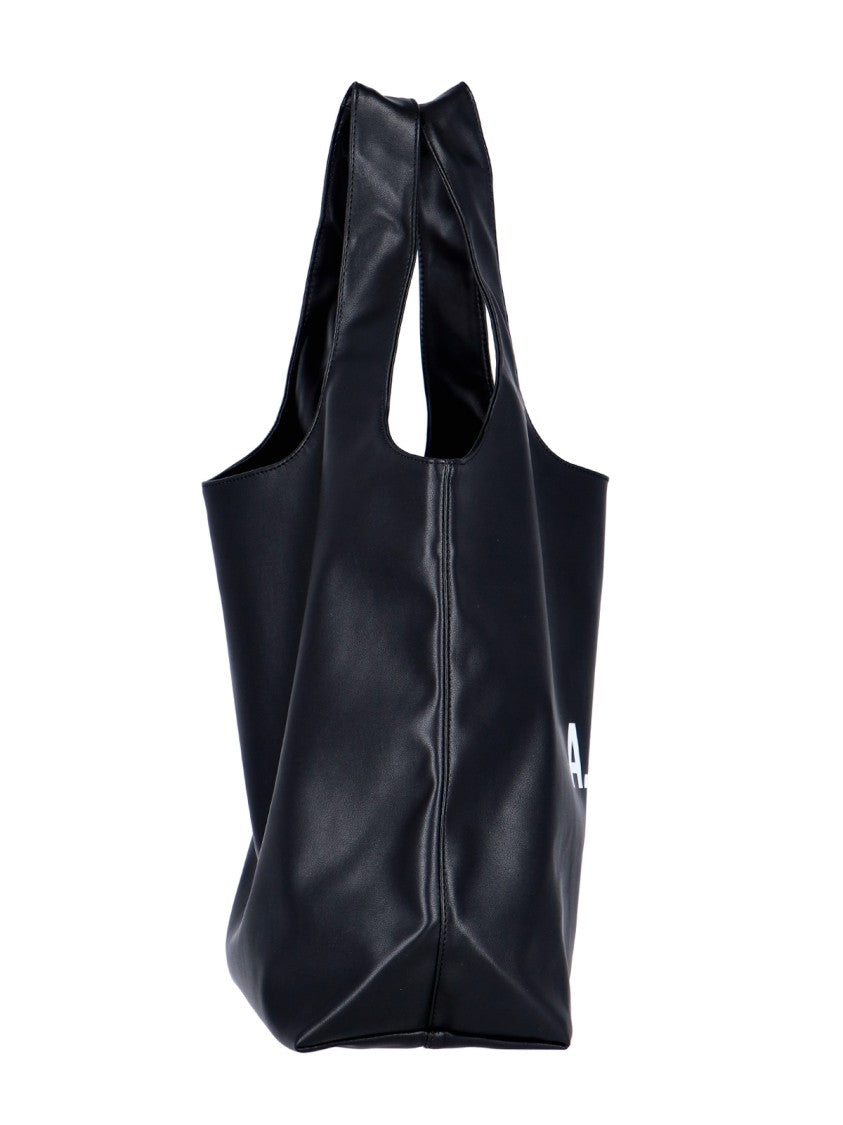 A.P.C. Black White Logo Fabric Tote Bag