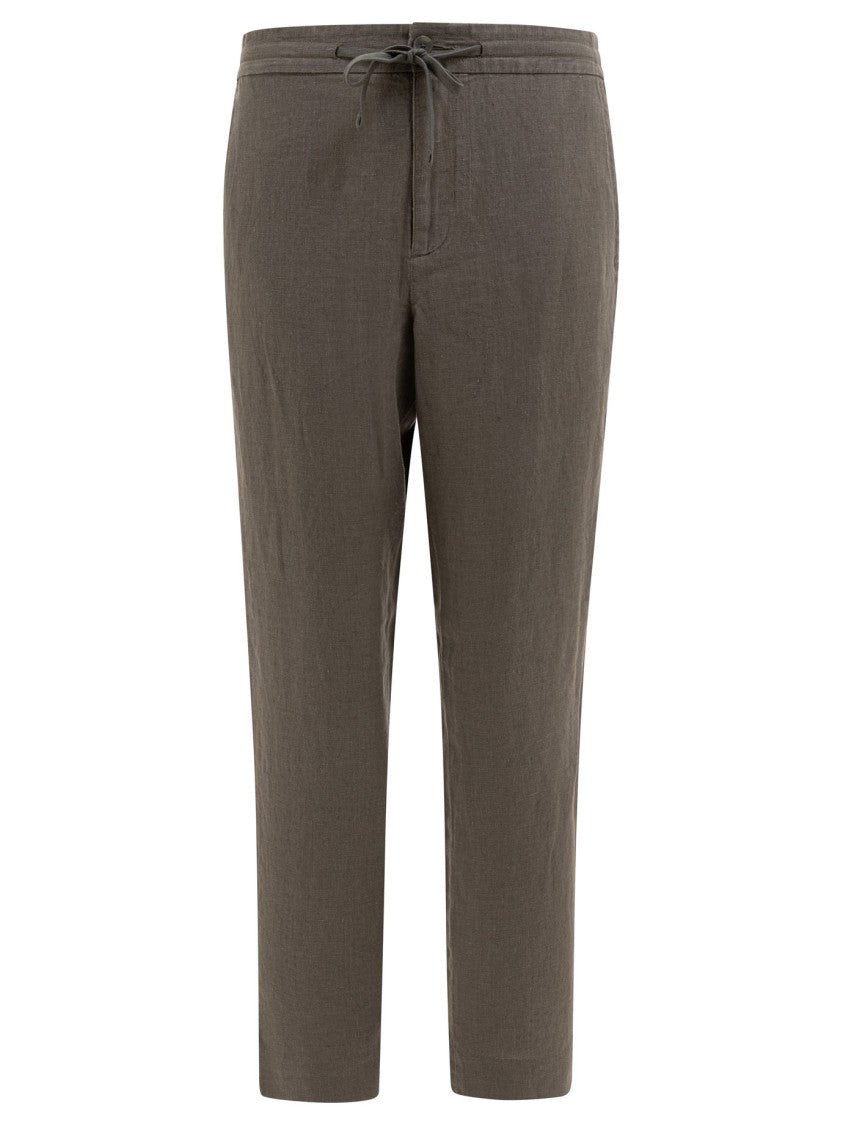 Vince Green Hemp Trousers With Adjustable Drawstring