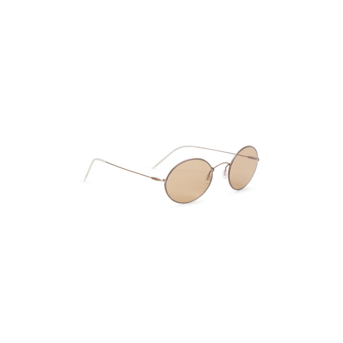 Giorgio Armani Matte Bronze Frame Sunglasses With Round Gold Lenses