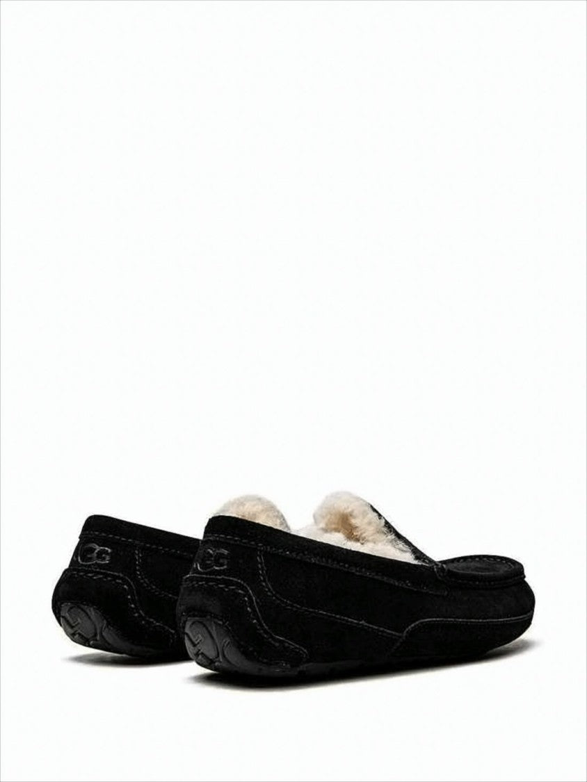 Ugg Moccasin-Style Suede Slip-On Loafers With Fluffy Lining