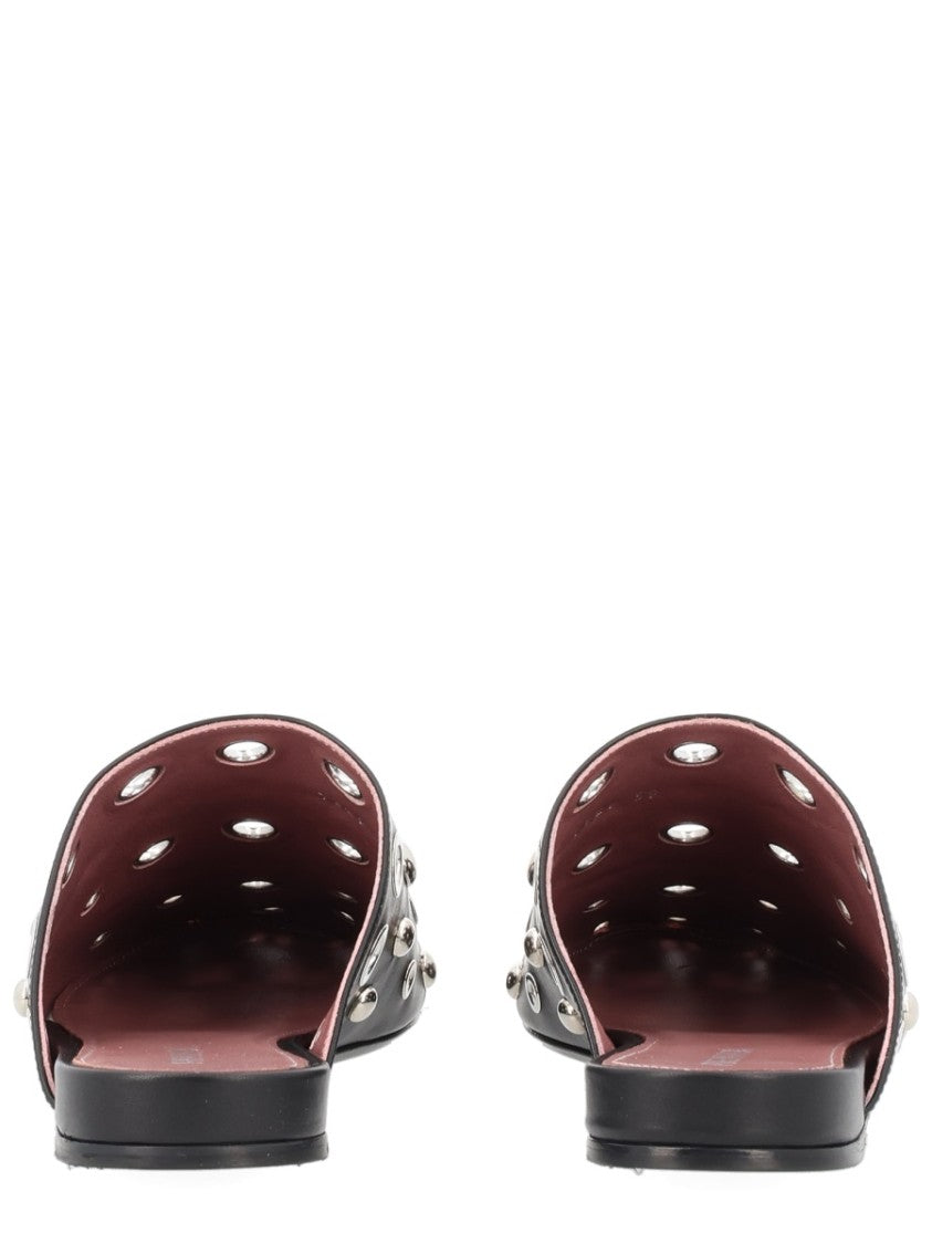 Premiata Pointed Toe Studded Calfskin Sabot