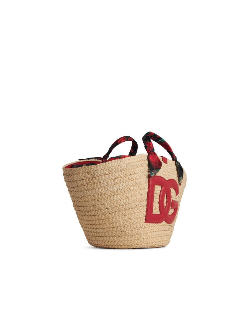 Dolce & Gabbana Rafia' Red Corn Blend Shopping Bag