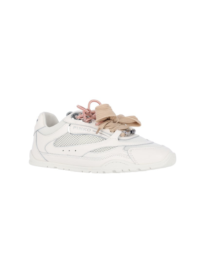 Pinko White Yulia 01 Calf Leather Sneakers