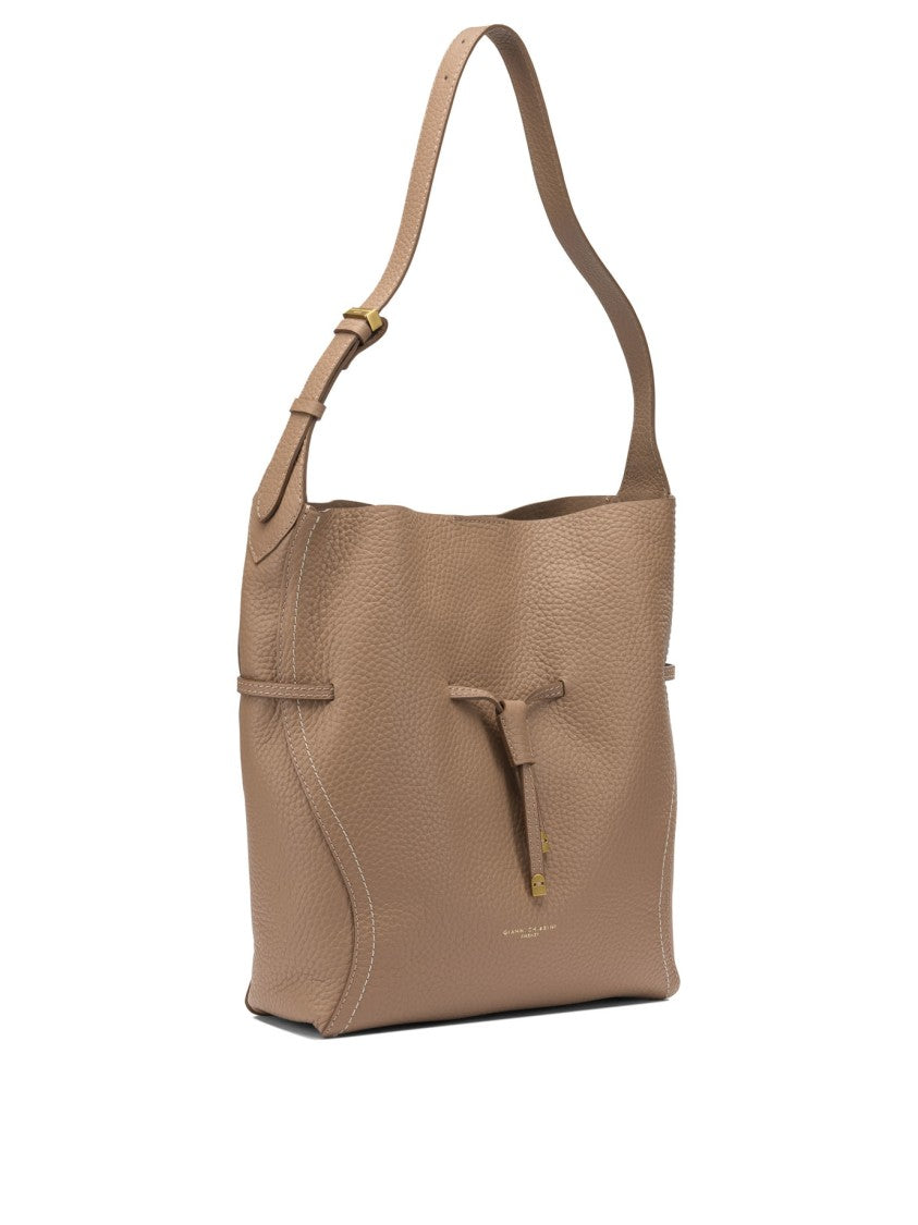 Gianni Chiarini Textured Leather Shoulder Bag With Adjustable Strap