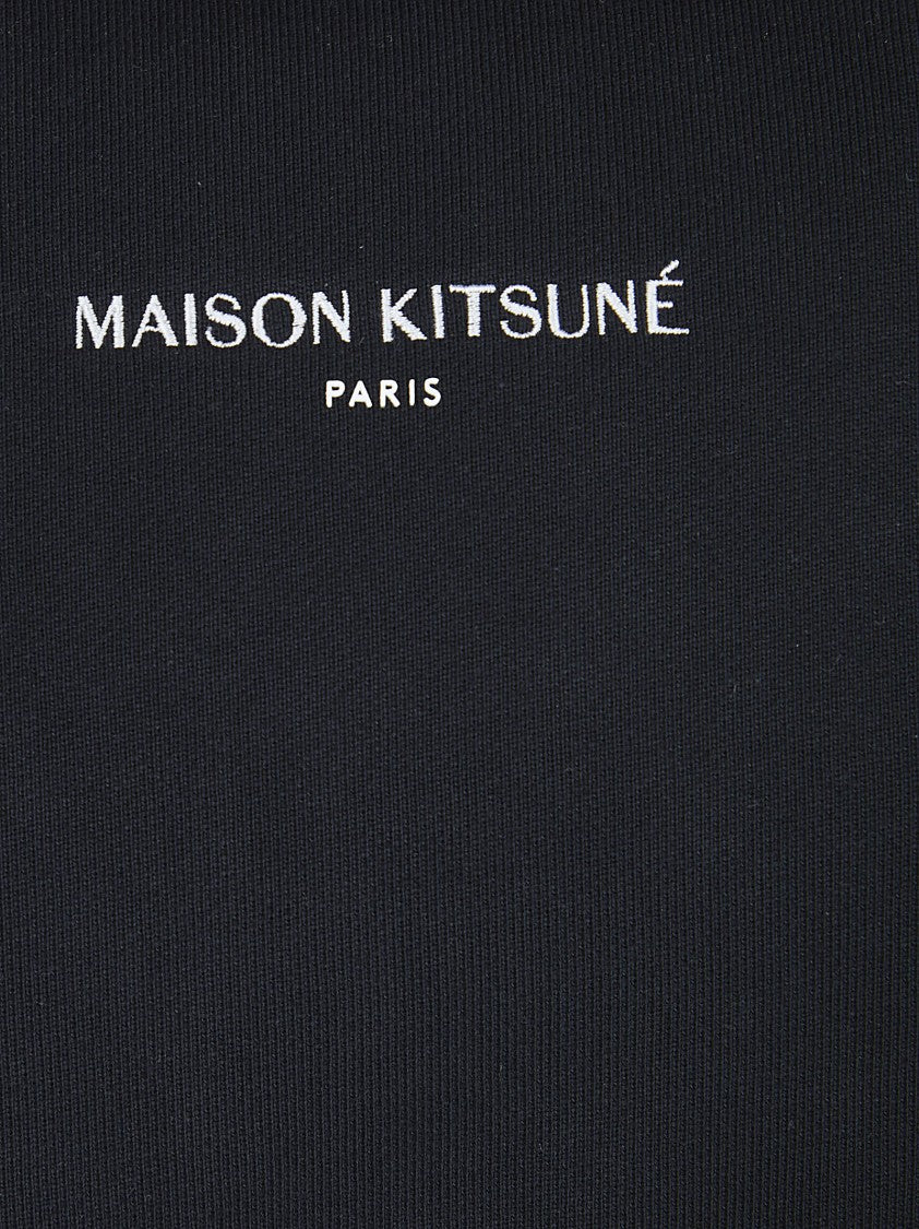 Maison Kitsuné Organic Cotton Fleece Hoodie With Maison Kitsuné Embroidery