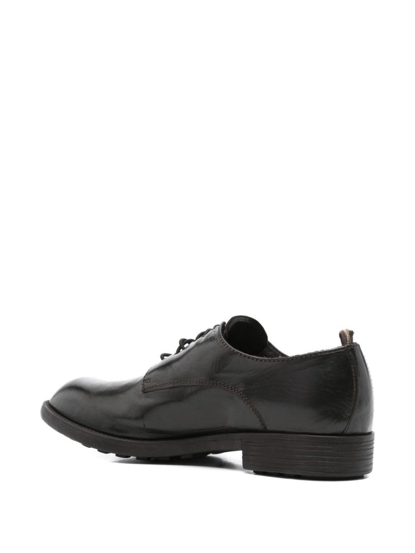Officine Creative Low Brown Lace-Up Shoes With Polished Finish