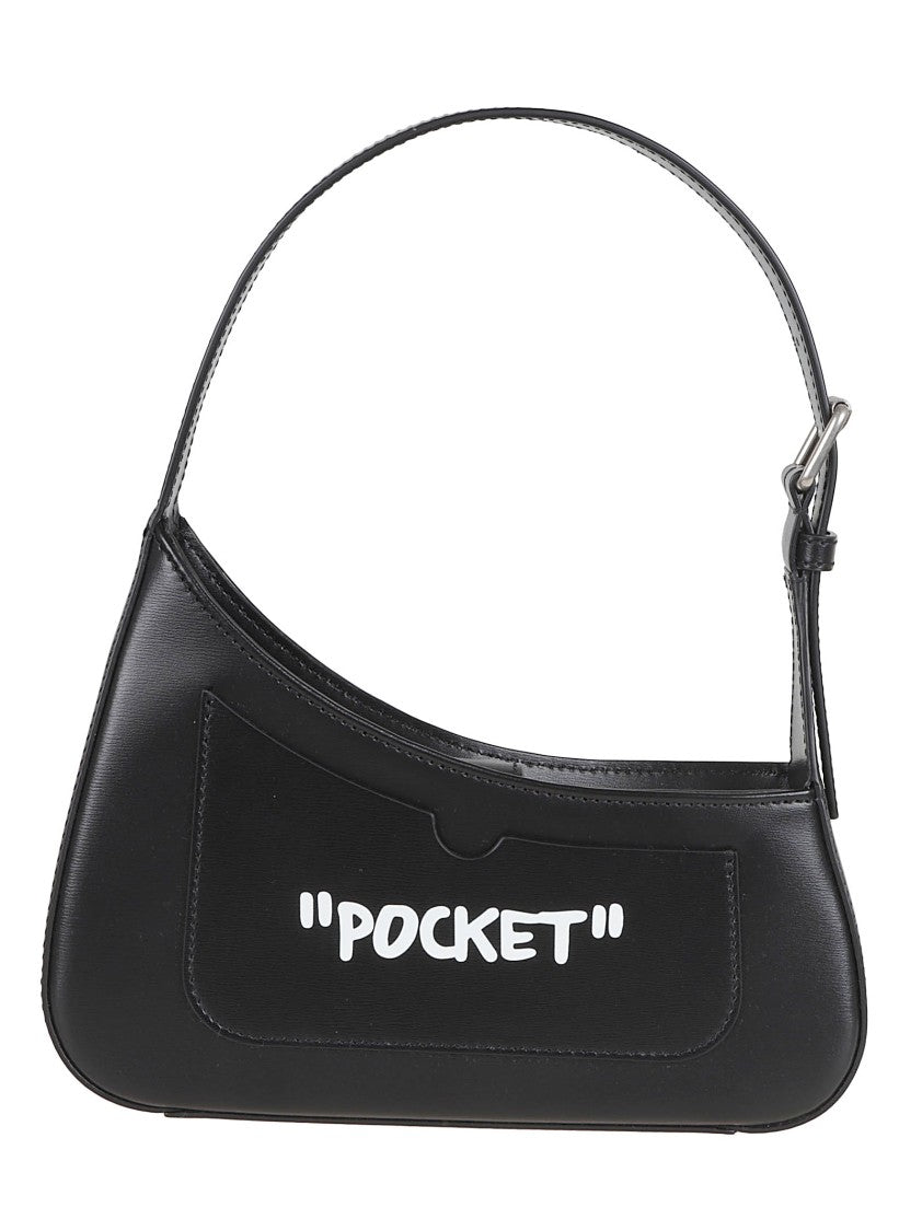 Off-White Structured Black Shoulder Bag With Arrows Design