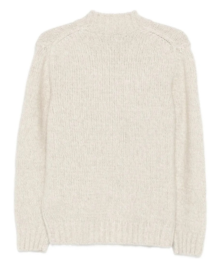 Lardini Textured Knit Sweater With High Round Neckline